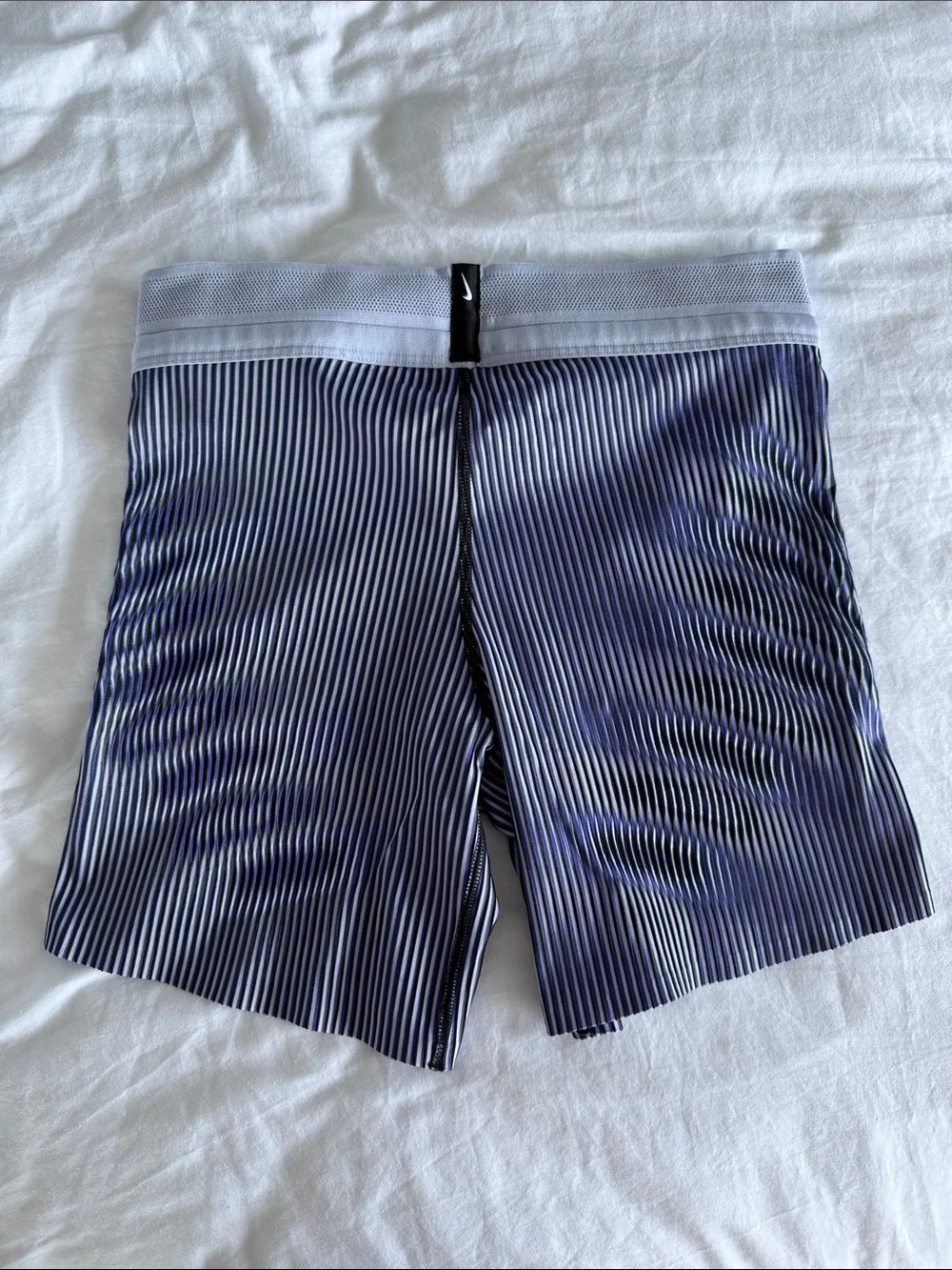 Nike Striped Athletic Compression Shorts - Blue/White